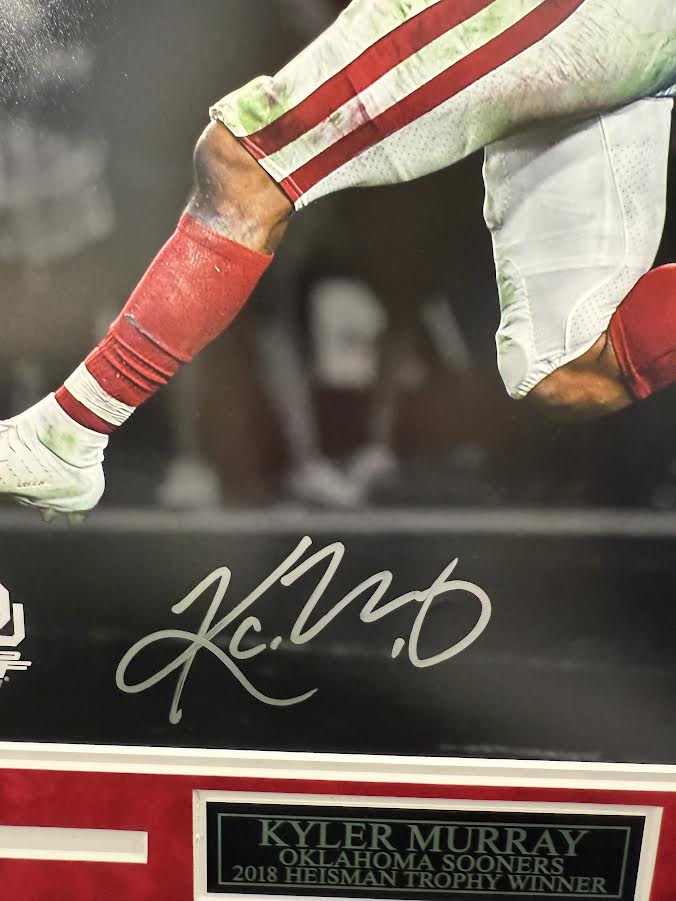 Kyler Murray Autographed Hand Signed Custom Framed 16x20 Oklahoma Sooners Photo - Beckett COA