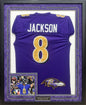 Lamar Jackson Autographed Hand Signed Custom Framed Baltimore Ravens Jersey - JSA COA