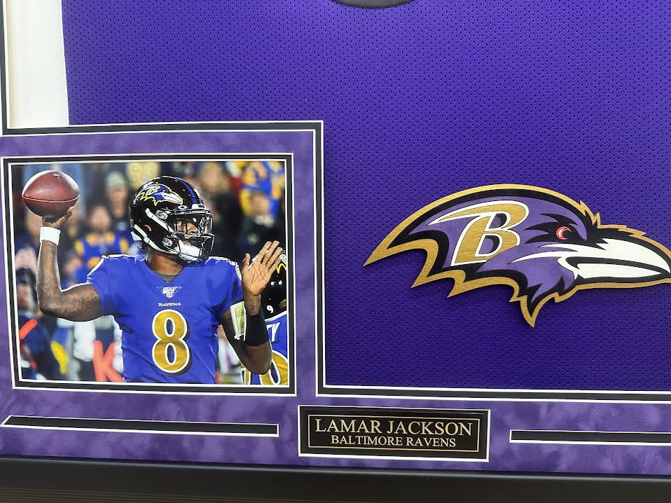 Lamar Jackson Autographed Hand Signed Custom Framed Baltimore Ravens Jersey - JSA COA