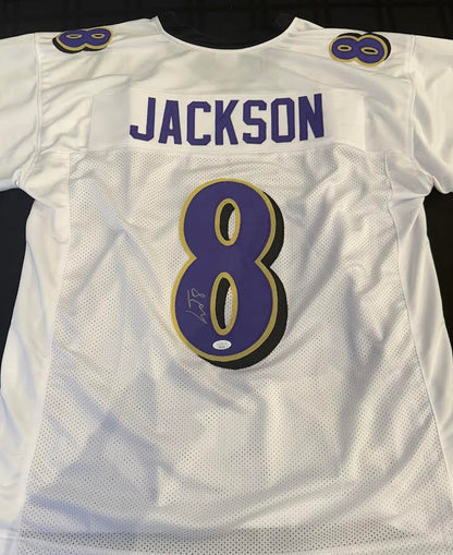 Lamar Jackson Autographed Hand Signed Custom Baltimore Ravens Jersey - JSA COA