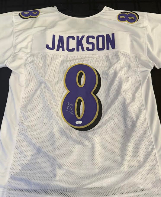 Lamar Jackson Autographed Hand Signed Custom Baltimore Ravens Jersey - JSA COA