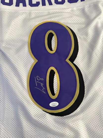 Lamar Jackson Autographed Hand Signed Custom Baltimore Ravens Jersey - JSA COA