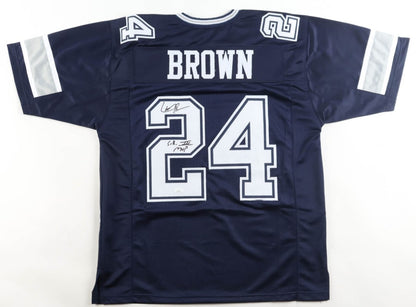 Larry Brown Autographed Hand Signed Custom Dallas Cowboys Jersey With Insc. - JSA COA