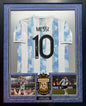 Lionel Messi Autographed Hand Signed Custom Framed Argentina Jersey - Beckett COA