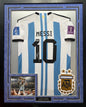 Lionel Messi Autographed Hand Signed Custom Framed Argentina Jersey - Beckett COA