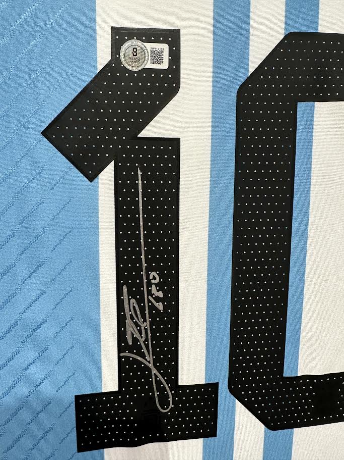 Lionel Messi Autographed Hand Signed Custom Framed Argentina World Cup Jersey - Beckett COA