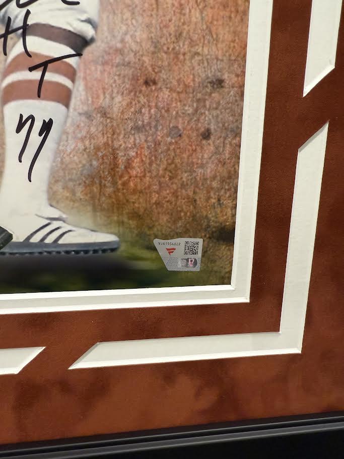 McCoy/Young/Williams/Campbell Autographed Hand Signed Custom Framed 16x20 Texas Longhorns Photo - Fanatics COA
