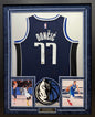 Luka Doncic Autographed Hand Signed Custom Framed Dallas Mavericks Jersey - Beckett COA