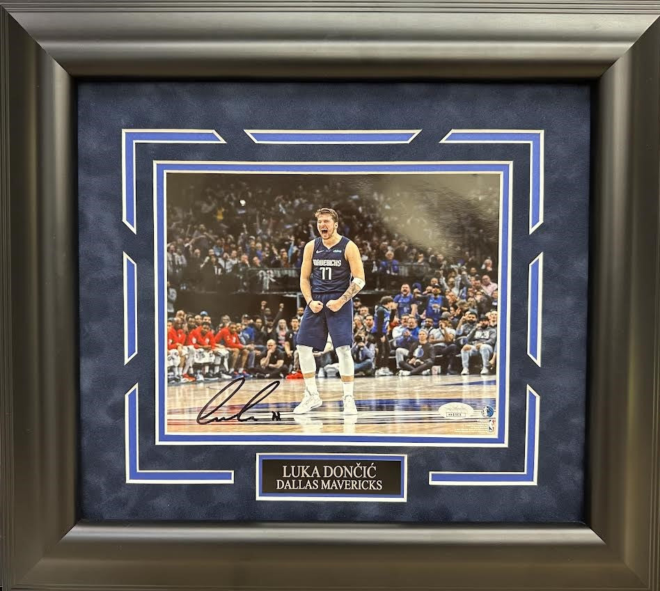 Luka Doncic Autographed Hand Signed Custom Framed 8x10 Dallas Mavericks Photo - JSA COA