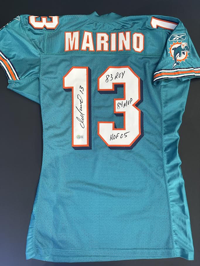 Dan Marino Autographed Hand Signed Reebok Miami Dolphins Jersey W/ Insc. - Beckett COA
