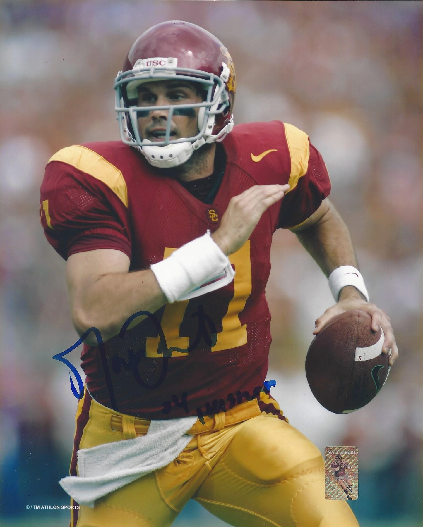 Matt Leinart Autographed Hand Signed Vertical 8x10 USC Photo - GTSM COA