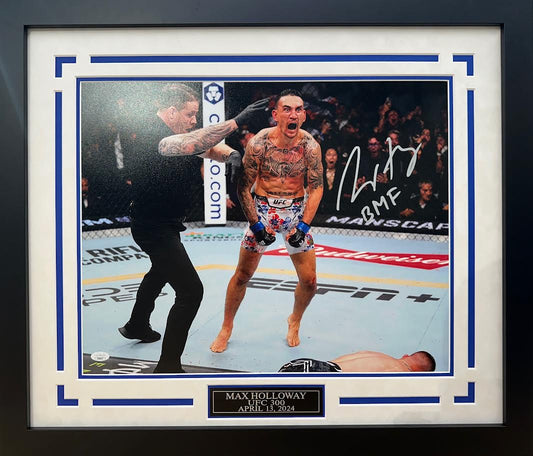 Max Holloway Autographed Hand Signed Custom Framed 16x20 Photo - JSA COA