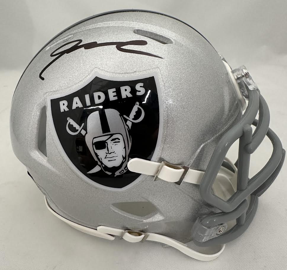 Maxx Crosby Autographed Hand Signed Las Vegas Raiders Mini Helmet - Fanatics COA