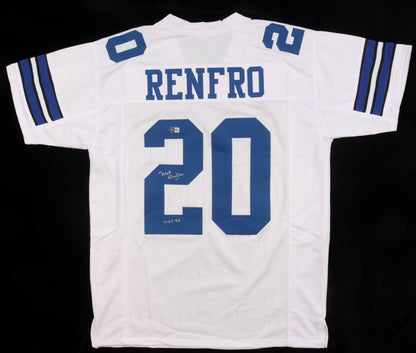 Mel Renfro Autographed Hand Signed Custom Dallas Mavericks Jersey W/ Inscription - Beckett COA