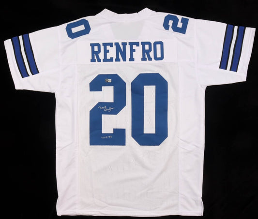 Mel Renfro Autographed Hand Signed Custom Dallas Mavericks Jersey W/ Inscription - Beckett COA