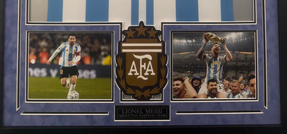 Lionel Messi Autographed Hand Signed Custom Framed Argentina Jersey - Fanatics COA