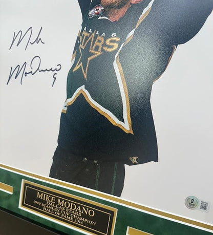 Mike Modano Autographed Hand Signed Custom Framed 16x20 Dallas Stars Photo - Beckett COA