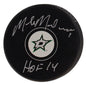 Mike Modano Autographed Hand Signed Dallas Stars Puck W/ Insc. - Schwartz COA