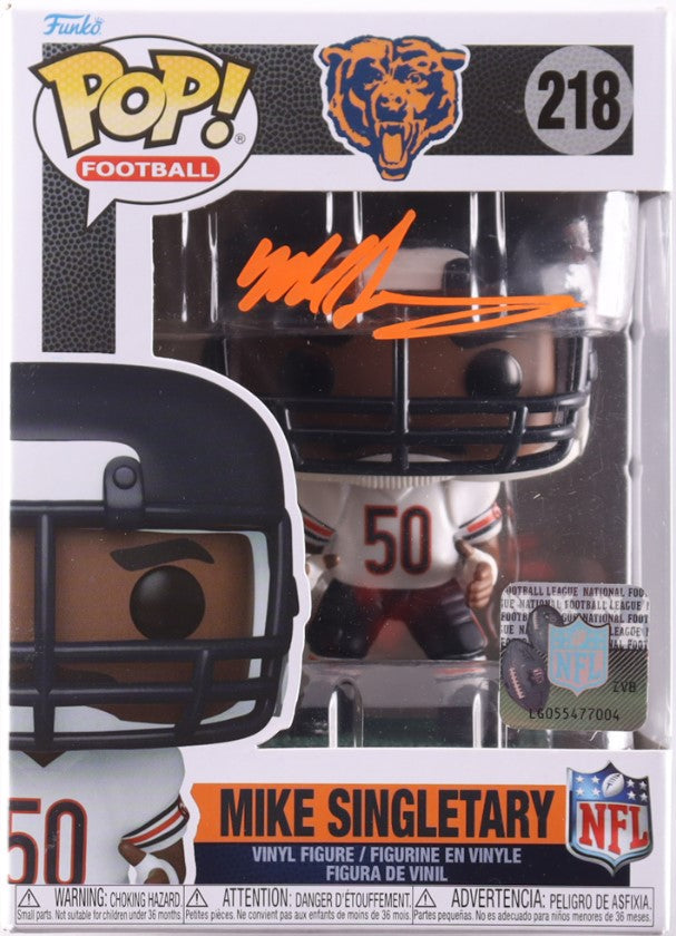 Mike Singletary Autographed Hand Signed Funko Pop #218 - JSA COA