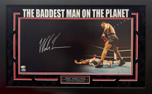 Mike Tyson Autographed Hand Signed Custom Framed 12x24 Photo - JSA COA
