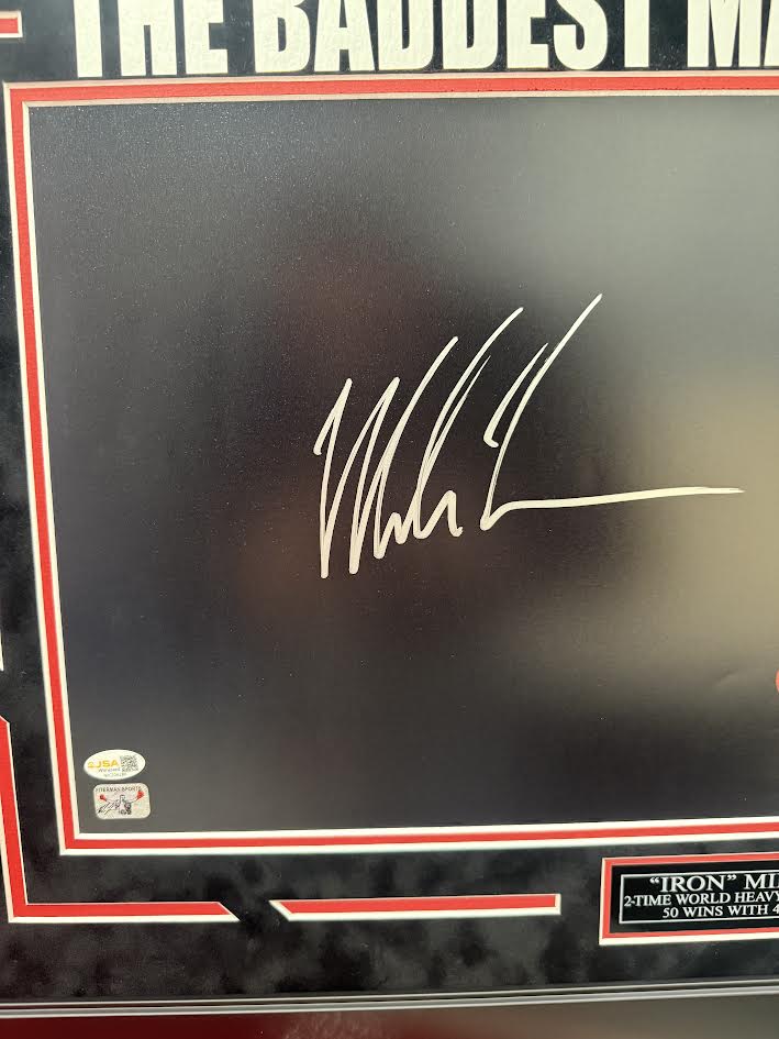 Mike Tyson Autographed Hand Signed Custom Framed 12x24 Photo - JSA COA