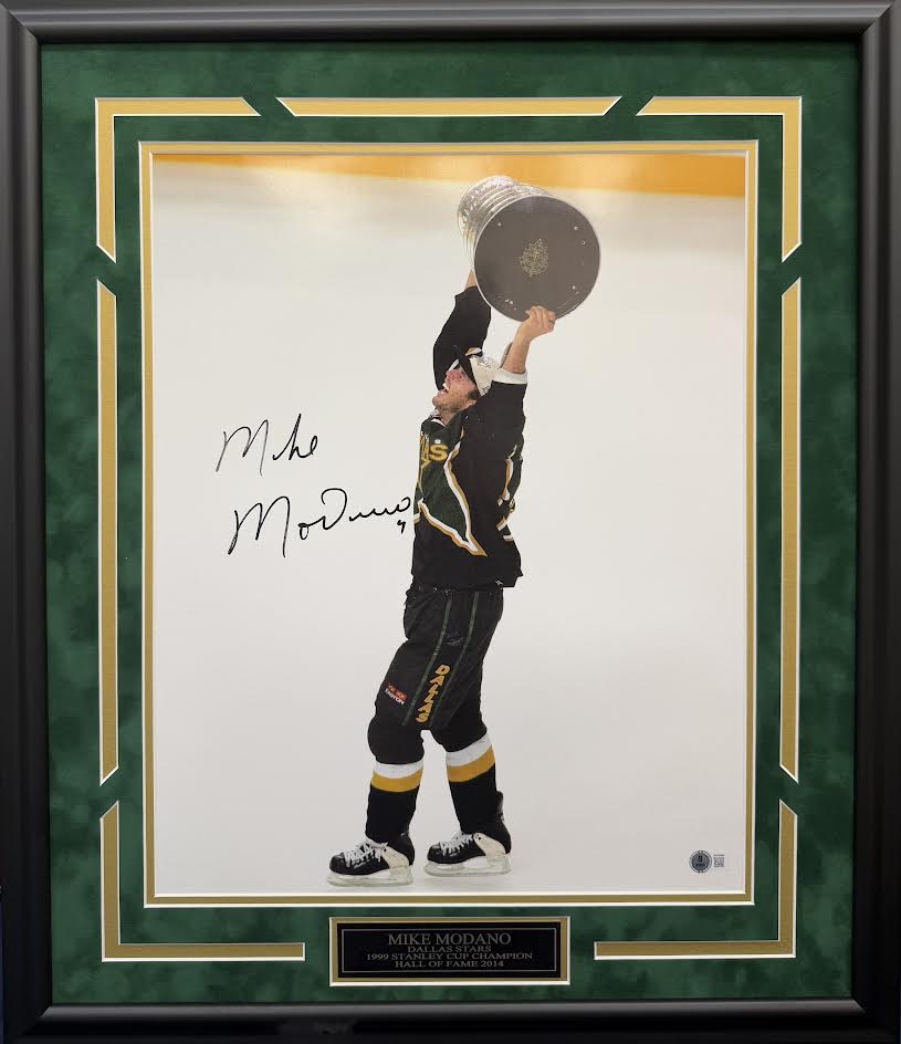 Mike Modano Autographed Hand Signed Custom Framed 16x20 Dallas Stars Photo - Beckett COA