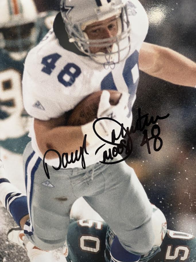 Daryl "Moose" Johnston Autographed Hand Signed Custom Framed 16x20 Dallas Cowboys Photo - JSA COA