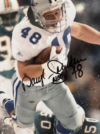 Daryl "Moose" Johnston Autographed Hand Signed Custom Framed 16x20 Dallas Cowboys Photo - JSA COA
