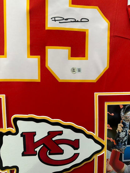 Patrick Mahomes Autographed Hand Signed Custom Framed Kansas City Chiefs Jersey - Beckett COA