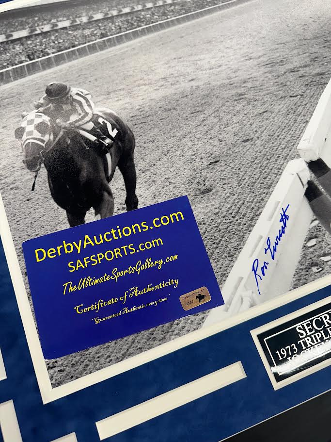 Ron Turcotte "Secretariat" Autographed Hand Signed Custom Framed 16x20 Photo - Derby COA