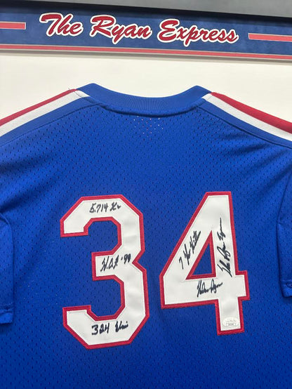 Nolan Ryan Autographed Hand Signed Custom Framed Texas Rangers Jersey - Nolan Hologram