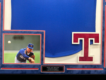 Nolan Ryan Autographed Hand Signed Custom Framed Texas Rangers Jersey - Nolan Hologram