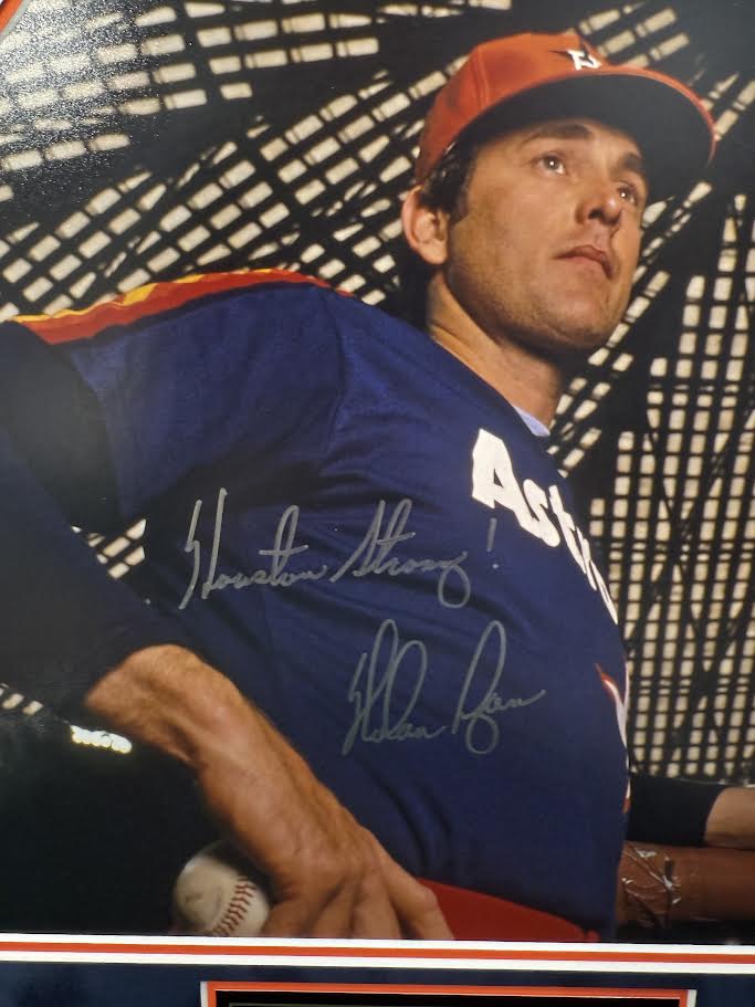Nolan Ryan Autographed Hand Signed Custom Framed 16x20 Houston Astros Photo - JSA COA
