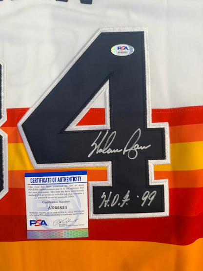 Nolan Ryan Autographed Hand Signed Custom Houston Astros Jersey W/ Inscription - PSA COA