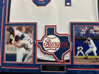 Nolan Ryan Autographed Hand Signed Custom Framed Texas Rangers Jersey - Nolan Holo