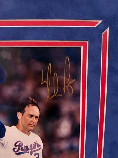 Nolan Ryan Autographed Hand Signed Custom Framed 8x10 Texas Rangers Photo - JSA COA