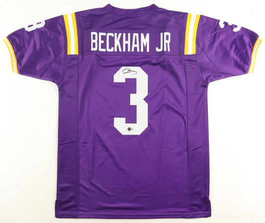 Odell Beckham Jr. Autographed Hand Signed Custom LSU Tigers Jersey - Beckett COA