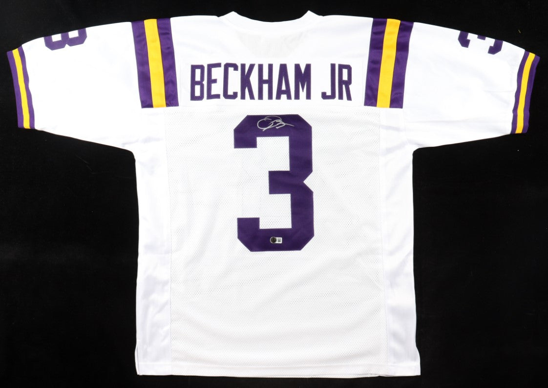 Odell Beckham Jr. Autographed Hand Signed Custom LSU Tigers Jersey - Beckett COA