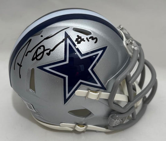 DeMarvion Overshown Autographed Hand Signed Dallas Cowboys Mini Helmet - Beckett COA