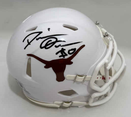 DeMarvion Overshown Autographed Hand Signed Texas Longhorns Mini Helmet - Beckett COA