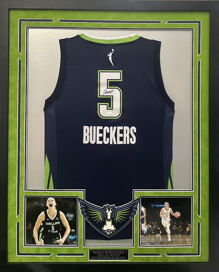 Paige Bueckers Autographed Hand Signed Custom Framed Dallas Wings Jersey - JSA COA