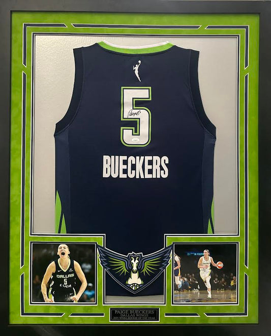 Paige Bueckers Autographed Hand Signed Custom Framed Dallas Wings Jersey - JSA COA
