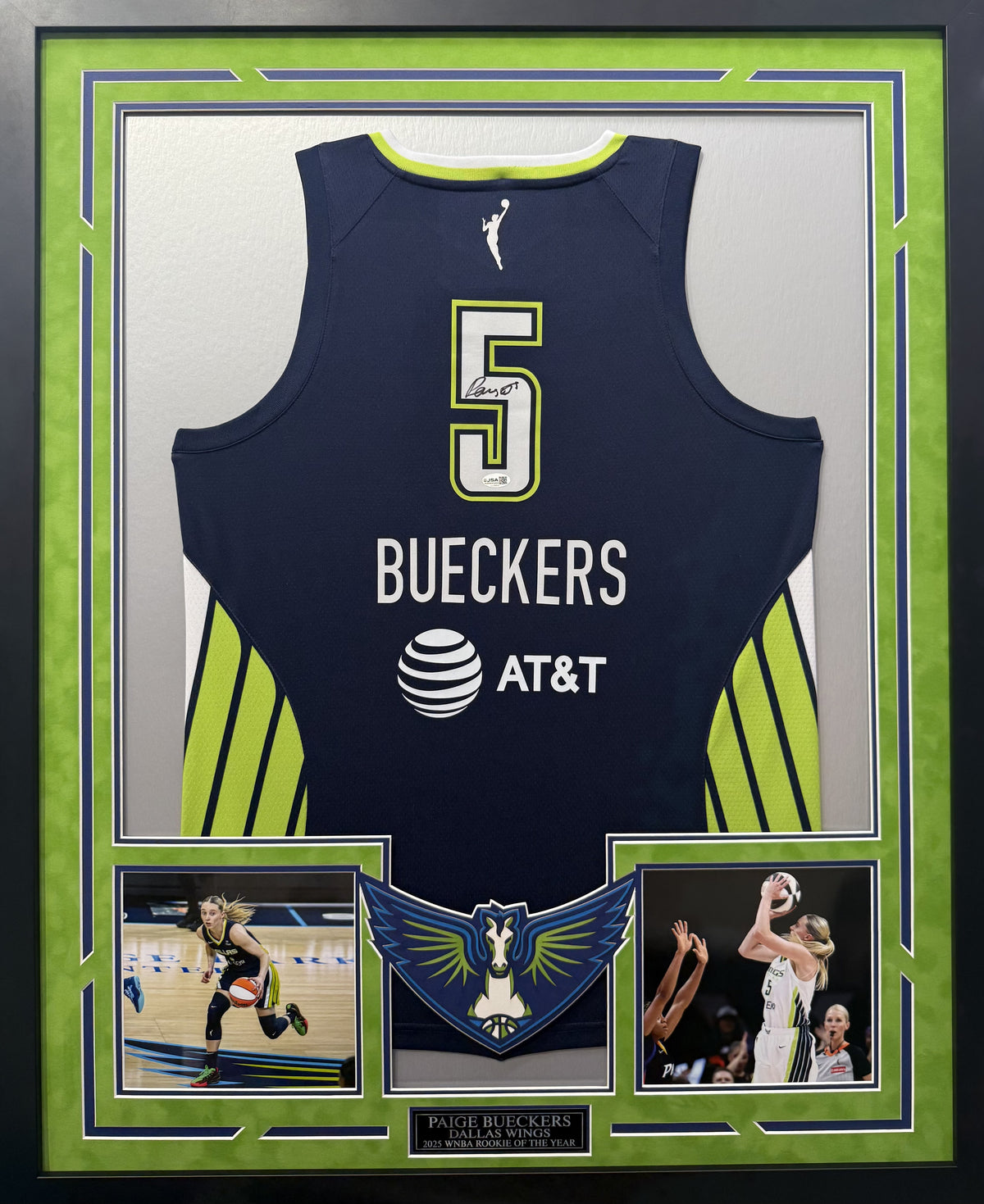 Paige Bueckers Autographed Hand Signed Custom Framed Dallas Wings Jersey - JSA COA