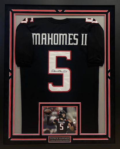 Patrick Mahomes Autographed Hand Signed Custom Framed Texas Tech Jersey - JSA COA