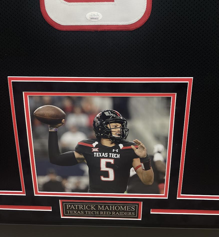 Patrick Mahomes Autographed Hand Signed Custom Framed Texas Tech Jersey - JSA COA