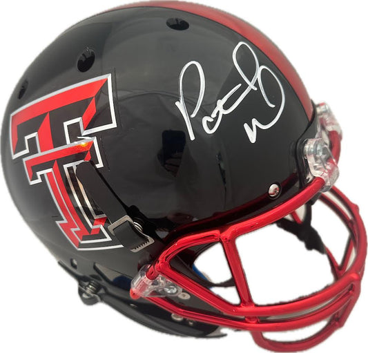 Patrick Mahomes Autographed Hand Signed Full Size Replica Texas Tech Helmet - JSA COA