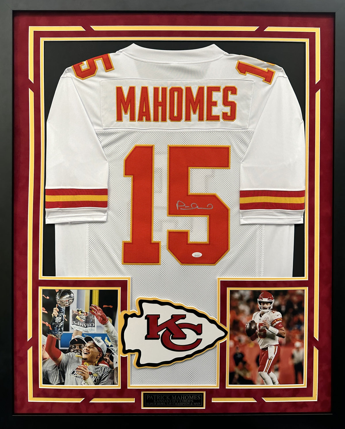 Patrick Mahomes Autographed Hand Signed Custom Framed Kansas City Chiefs Jersey - JSA COA