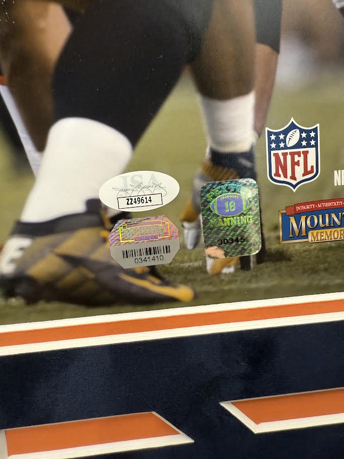 Peyton Manning Autographed Hand Signed Custom Framed 16x20 Denver Broncos Photo - JSA COA