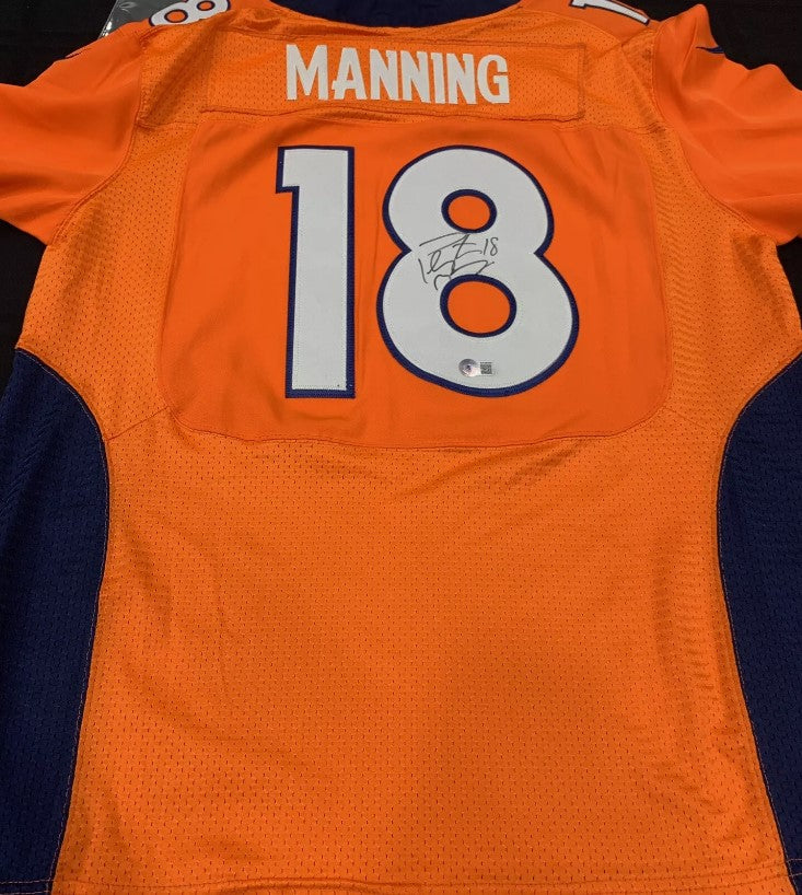 Peyton Manning Autographed Hand Signed Custom Denver Broncos Jersey - BAS COA