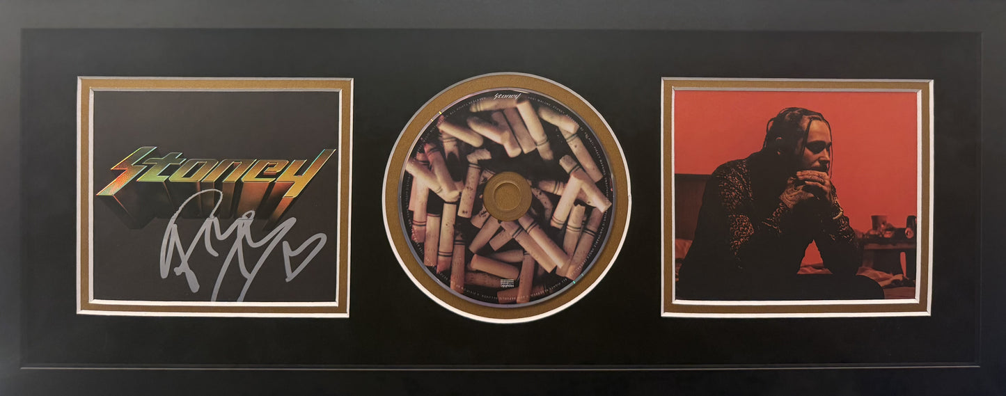 Post Malone Autographed Hand Signed Custom Framed Stoney CD - JSA COA